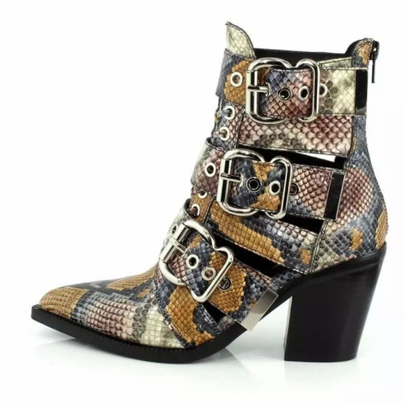 Jeffrey Campbell Shoes - Jeffrey Campbell Strappy Snakeskin Ankle Boots